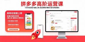 拼多多高阶运营课：7天开店流程/链接上架/选品策略/爆款打造与持续增长-个人经验技术分享
