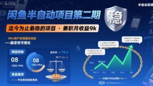 闲鱼半自动项目第二期，可能是迄今为止最稳的项目，兼职月收益9k-个人经验技术分享