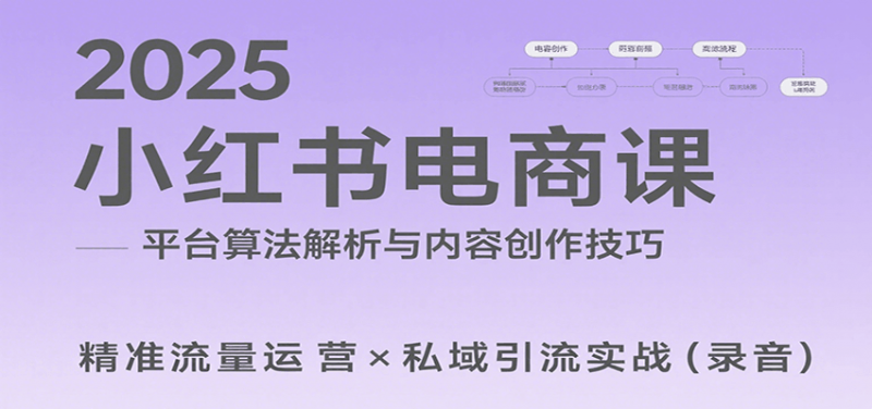 2025小红书电商课：解析算法，创作高转化内容，助力卖家获取流量实现变现（录音） -1