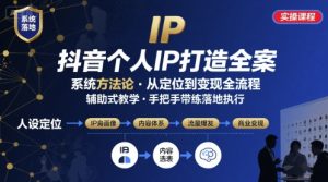 抖音个人IP系统落地实操大课,实操课程,辅助落地-个人经验技术分享