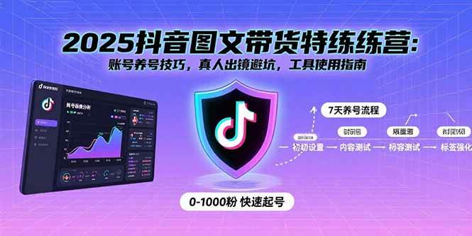 2025抖音图文带货特练营：账号养号技巧，真人出镜避坑，工具使用指南 -1