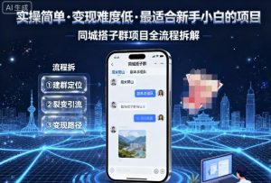 实操简单，变现难度低，最适合新手小白做的项目，每天轻松收入3张，同城搭子群项目全流程拆解-个人经验技术分享