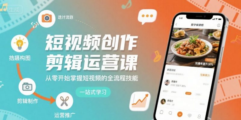 短视频创作剪辑运营课，从零开始掌握短视频的全流程技能 -1