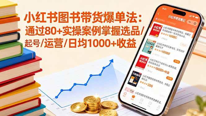 小红书图书带货爆单法：通过80+实操案例掌握选品/起号/运营/日均1000+收益 -1