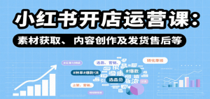 小红书开店运营课:选品、上架、营销、素材获取、内容创作及发货售后等-个人经验技术分享