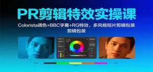 PR剪辑特效实操课：Colorista调色+BBC字幕+RG特效，多风格短片剪辑包装-个人经验技术分享