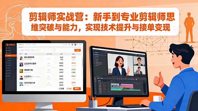 剪辑师实战营：新手到专业剪辑师思维突破与能力，实现技术提升与接单变现 -1