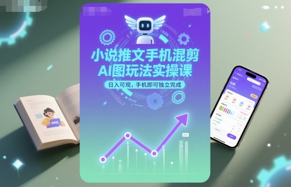 小说推文手机混剪AI图玩法实操课，日入可观，手机即可独立完成 -1