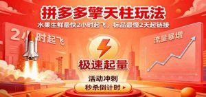 拼多多擎天柱玩法，水果生鲜最快2小时起飞，标品最慢2天起链接-个人经验技术分享