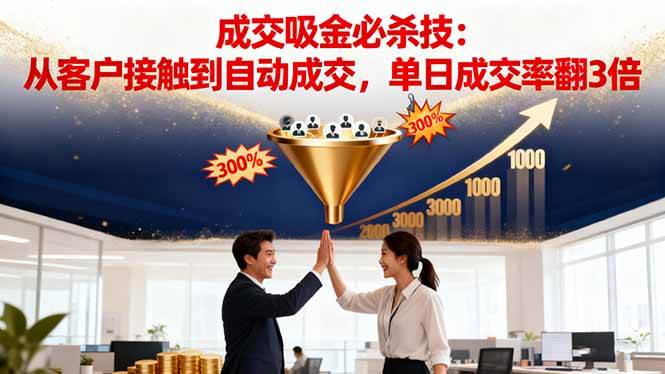 吸金成交营销必杀技:从客户接触到自动成交,单日成交率翻3倍 -1 吸金成交营销必杀技:从客户接触到自动成交,单日成交率翻3倍 -1