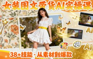 女装图文带货的AI实操课，覆盖38个实用技能，快速提升素材制作效率-个人经验技术分享